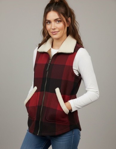 Gilet sherpa finto - a, quadri